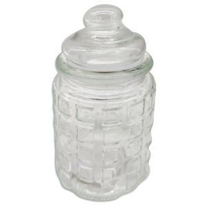 Frasco de vidrio Rubi con tapa de vidrio