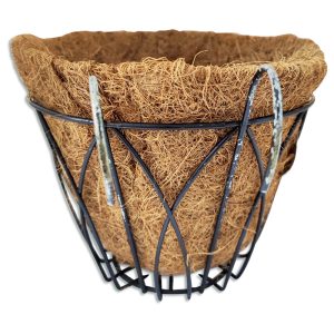 Maceta de coco con asas para colgar