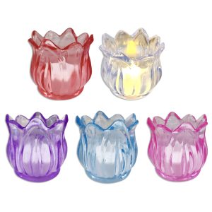 Vela led con porta vela loto