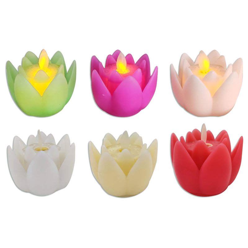 Vela led con porta vela loto