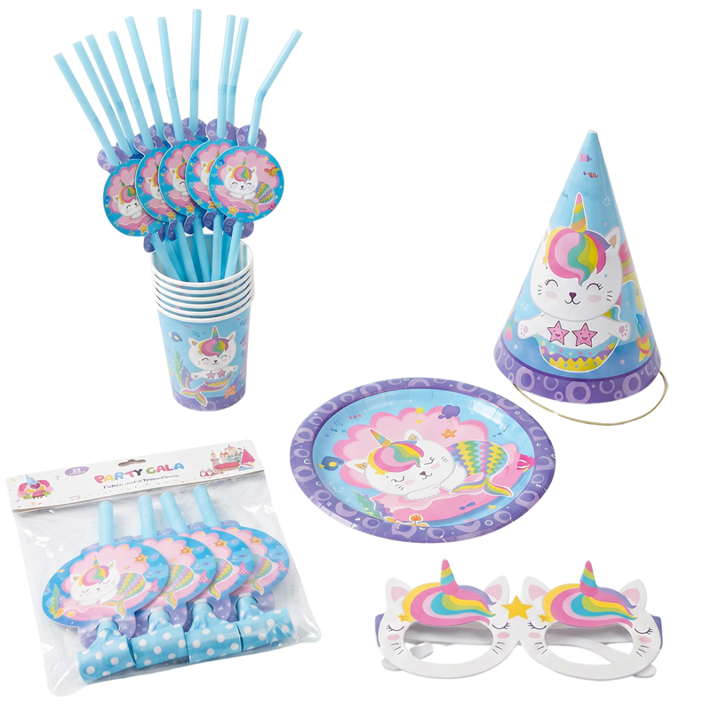 Set para cumpleaños Caticornio 36pzas.