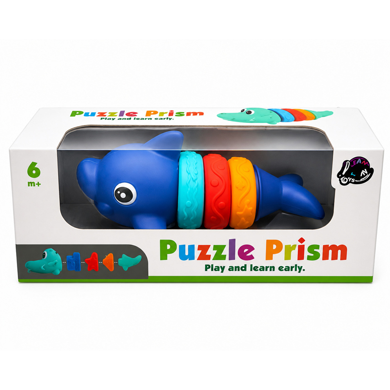 Puzzle didáctico tiburón en caja con ventana