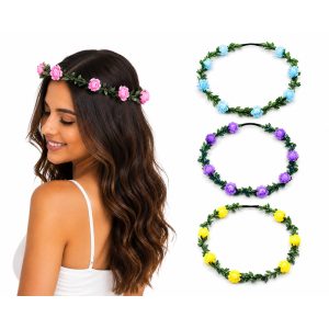 Corona de flores con luz