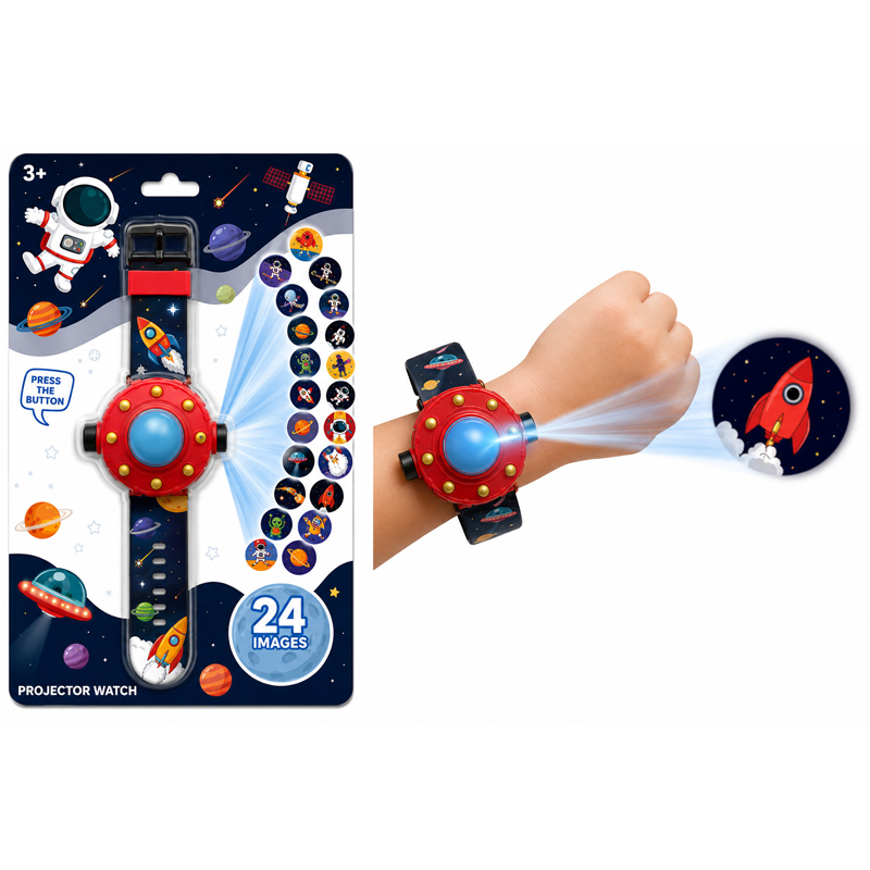 Reloj proyector Space en cartón