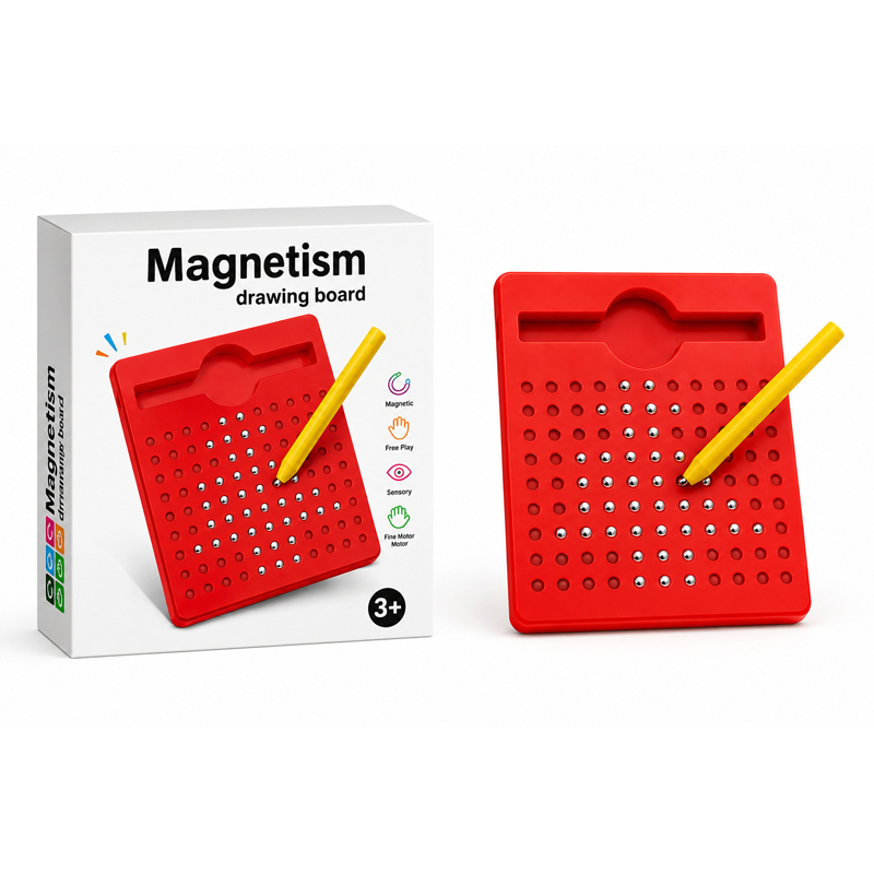 Pizarra magnética en caja con display