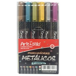Marcador metálico Arte & Stillo® x6