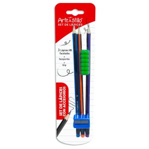 Lápiz de escribir Arte & Stillo® x3 con sacapuntas y grip