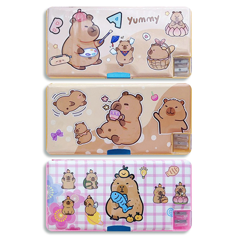 Cartuchera plástica Capybara con sacapuntas