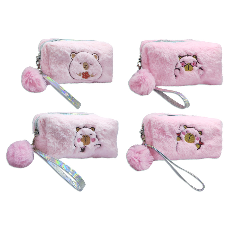 Necessaire de peluche Capybara con pompón