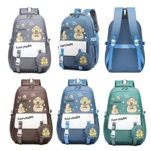 Mochila Capybara con bolsillos laterales, bolsillo al frente y monedero