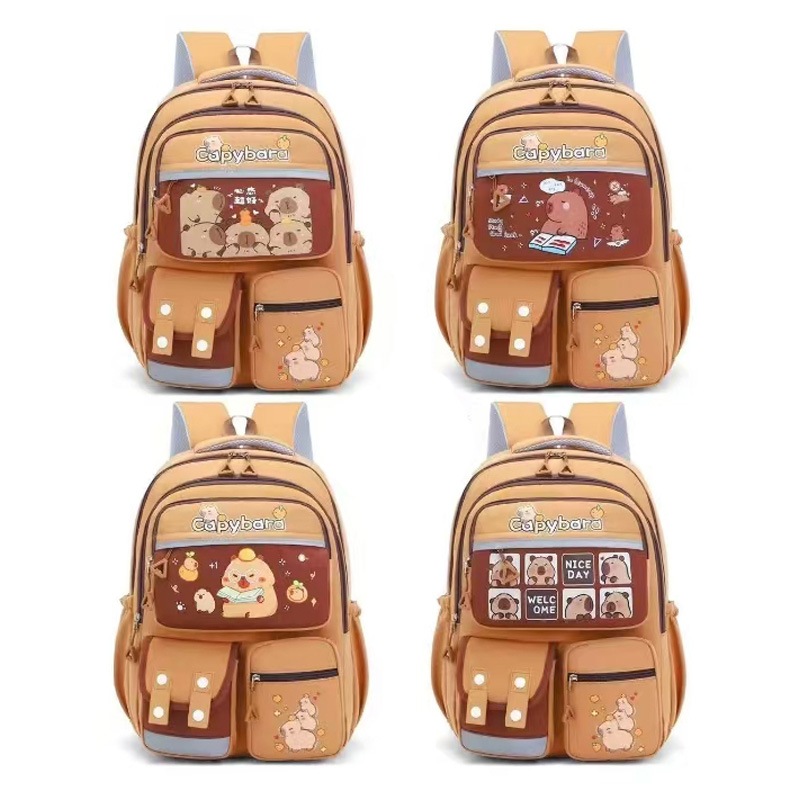 Mochila Capybara 2 cierres con bolsillos laterales y 3 bolsillos al frente