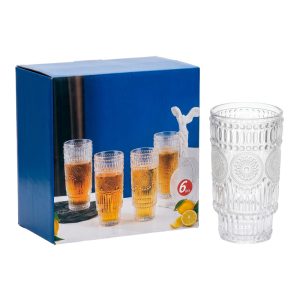 Vaso de vidrio Maya x6