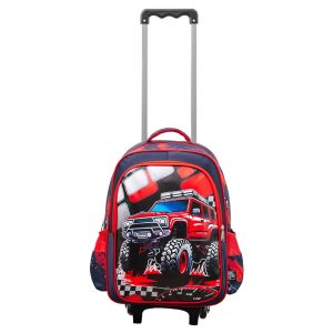 Mochila con carro Bonus® Culture Kids 2 cierres con bolsillos laterales de red