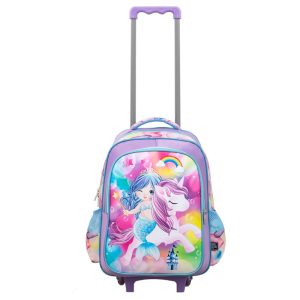 Mochila con carro Bonus® Culture Kids 2 cierres con bolsillos laterales de red