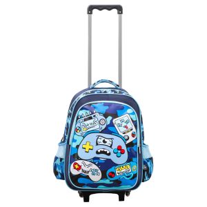 Mochila con carro Bonus® Culture Kids 2 cierres con bolsillos laterales de red