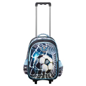 Mochila con carro Bonus® Culture Kids 2 cierres con bolsillos laterales de red  Soccer Champ - 18"