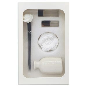 Set aromático con piedra de yeso difusora, varillas y recipiente