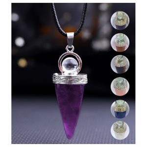 Collar con péndulo de piedra