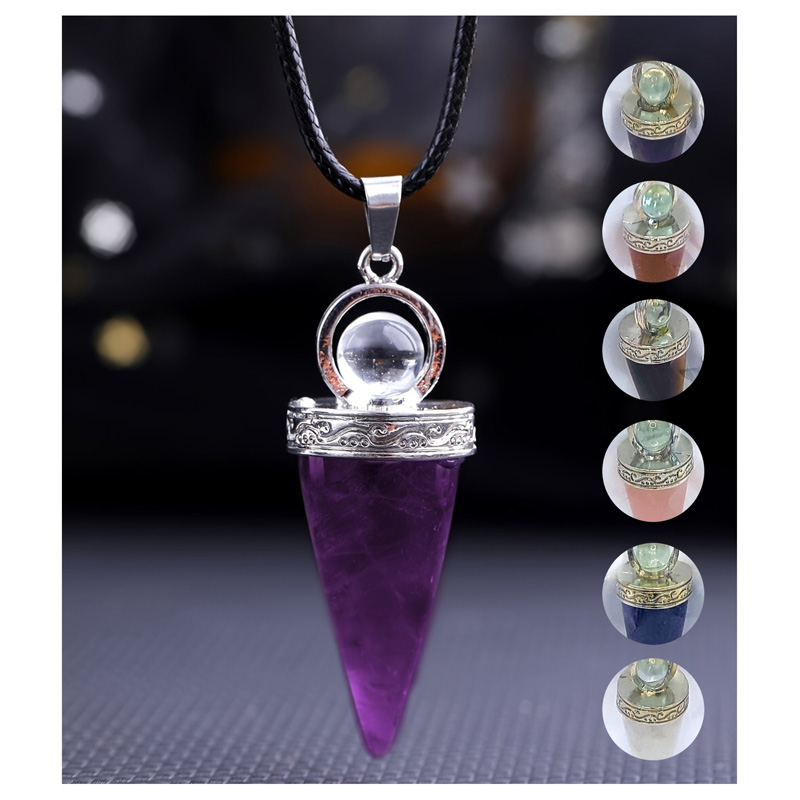 Collar con péndulo de piedra