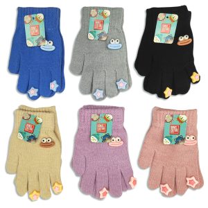 Guante infantil tejido con aplique