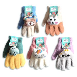 Guante infantil tejido con aplique