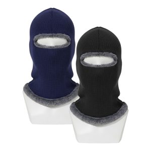 Pasamontaña tejido con forro de piel