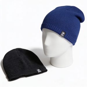 Gorro tejido de hombre con forro de piel