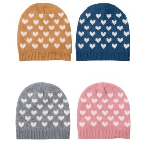 Gorro tejido infantil corazones