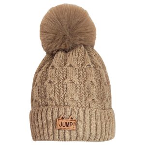 Set de gorro y cuellera tejido infantil con forro de piel