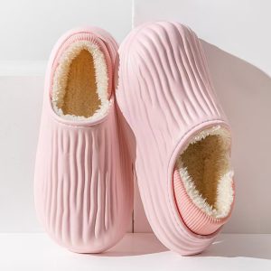 Pantufla de dama cerrada de eva Zebra con interior de abrigo