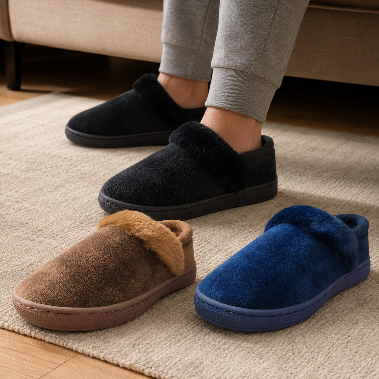 Pantufla de hombre cerrada lisa - Imagen 2