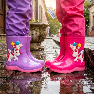Alternative view of Bota de lluvia infantil Unicorn