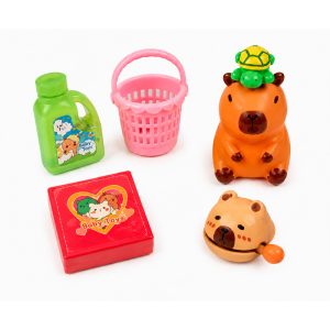 Capybara con accesorios en bolsa