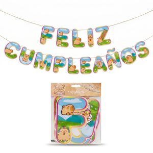 Banderín Feliz Cumpleaños capybara