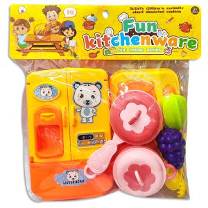 Juego de cocina con heladera Fun Kitchenware en bolsa
