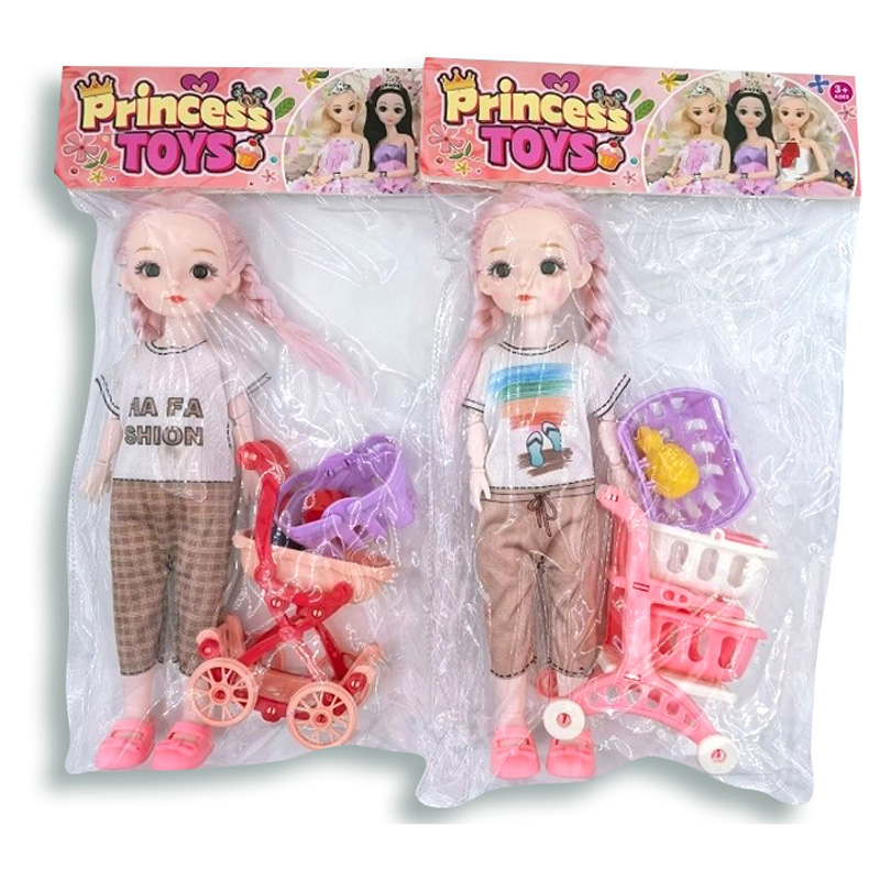 Muñeca con accesorios Princess en bolsa