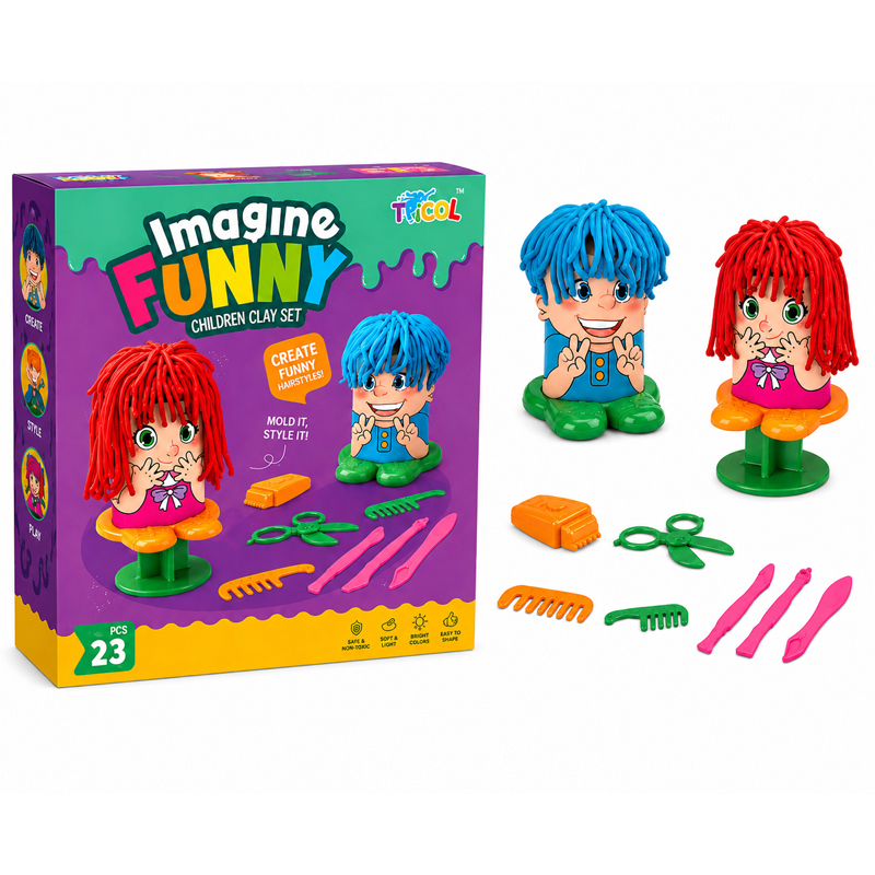 Juego de masa para moldear peluquería en caja