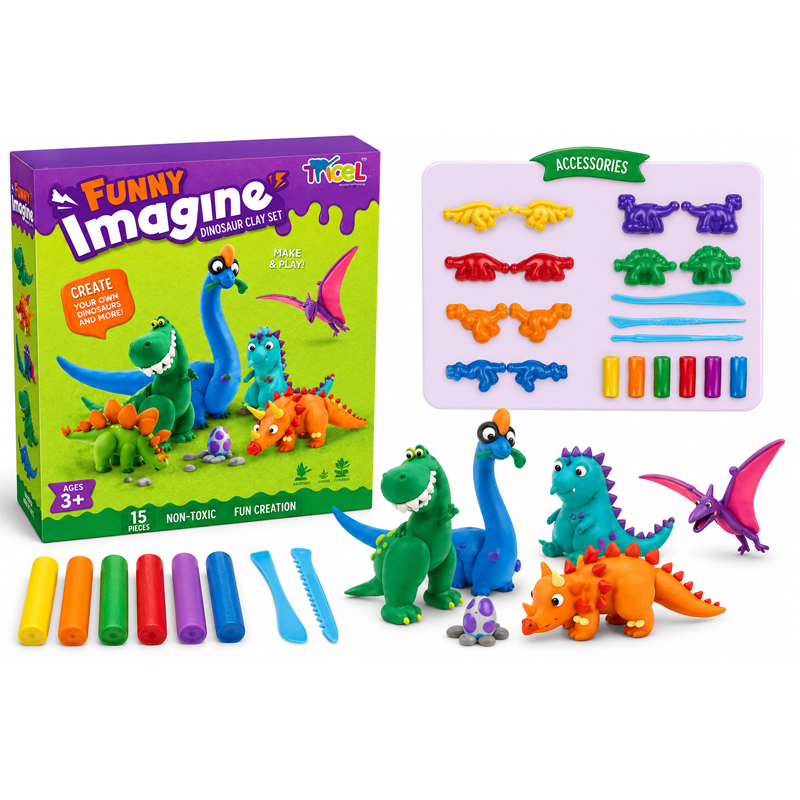 Juego de masa para moldear dinosaurios en caja