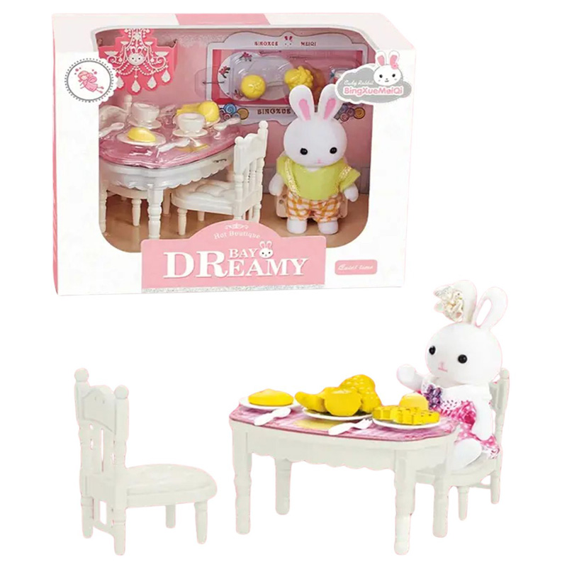 Coneja con comedor en caja con ventana