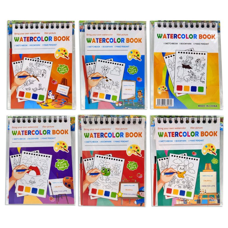 Festicy Libro único Para Colorear Con Acuarelas Con Pincel De Tanque De Agua I 25 Páginas