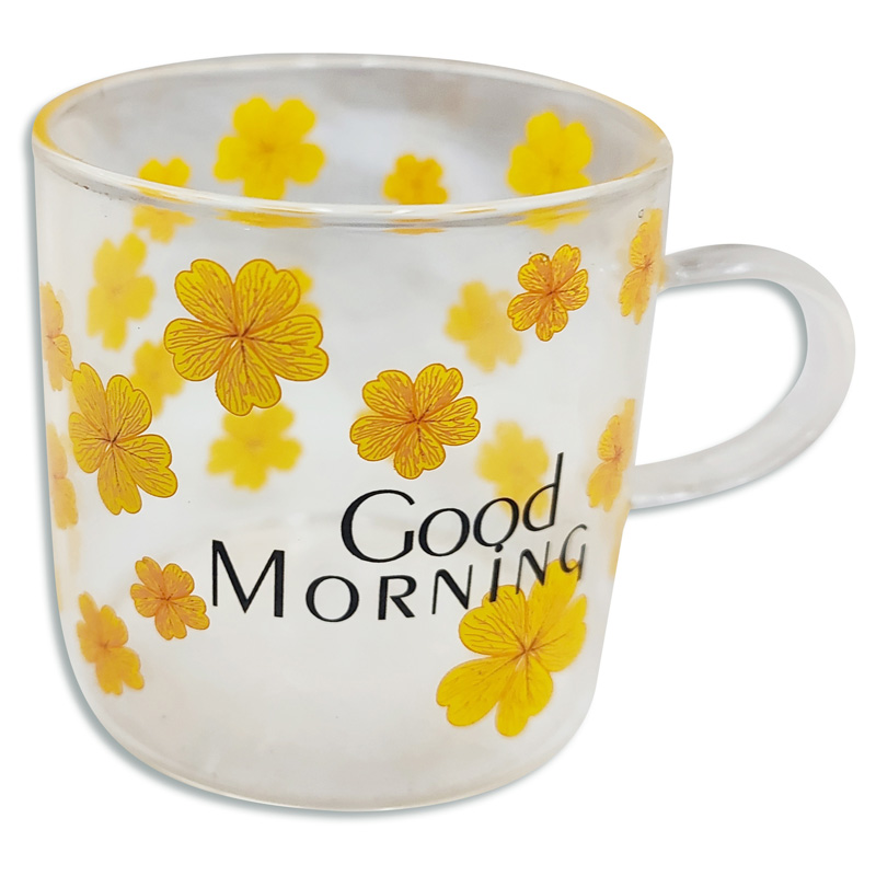 Taza de vidrio Good Morning Spring x6