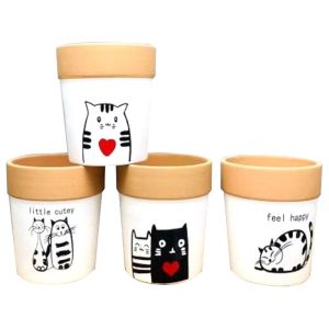 Maceta de cerámica gato