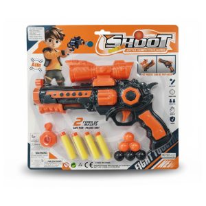 Pistola lanza dardos y pelotas Shoot en blister