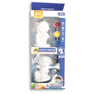Figura de yeso con pinturas para colorear