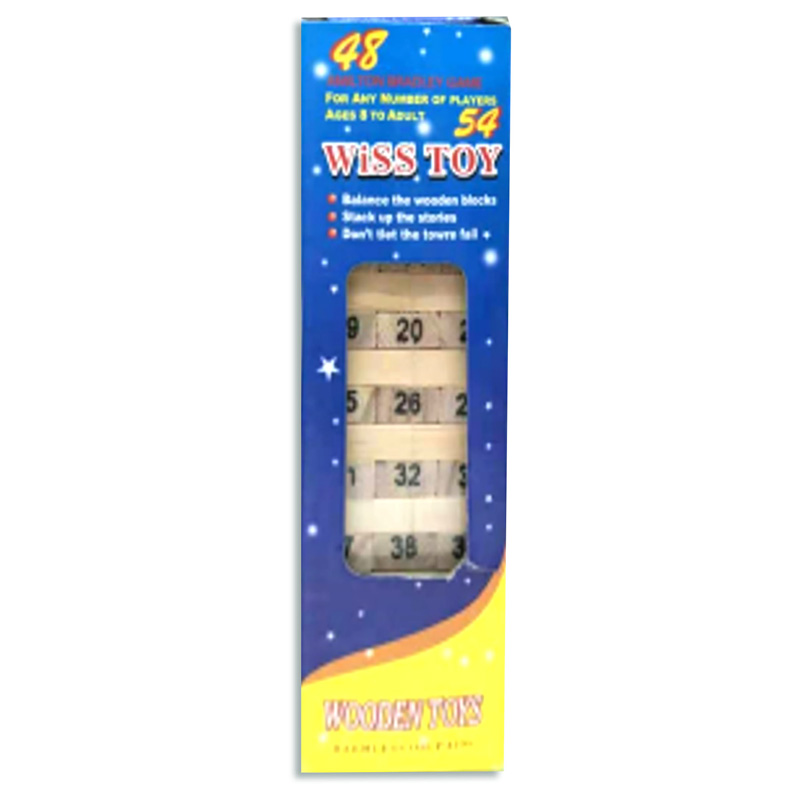 Juego de equilibrio de madera en caja con ventana