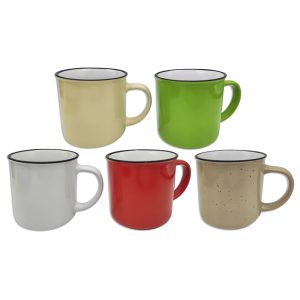 Tazón de cerámica borde negro