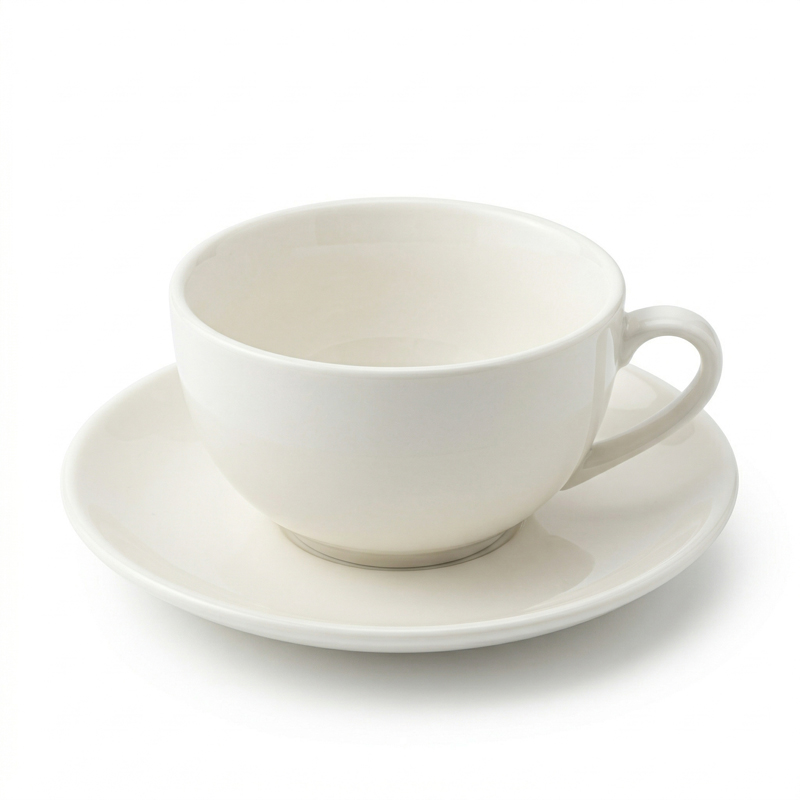 Taza y plato de cerámica