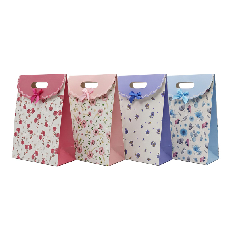 Bolsa de regalo flores con solapa x12