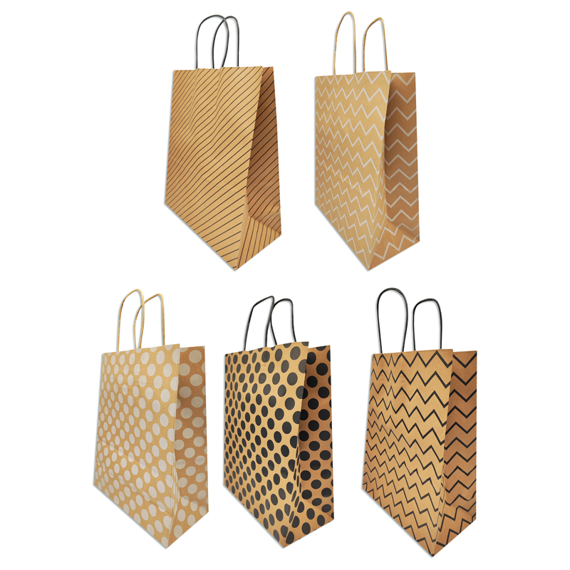 Bolsa de regalo kraft con diseño x12 27x21x11cm