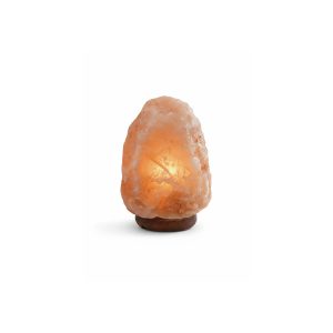 Lámpara de sal del Himalaya Namasté® con base de madera, lámpara tubular, regulador de intensidad y conexión 220V